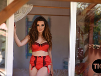 Valis Volkova Shooting in Red Lingerie