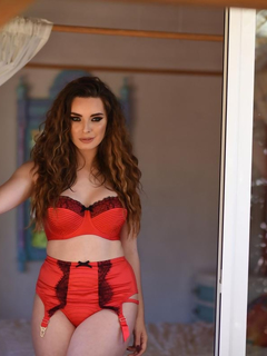 Valis Volkova Shooting in Red Lingerie